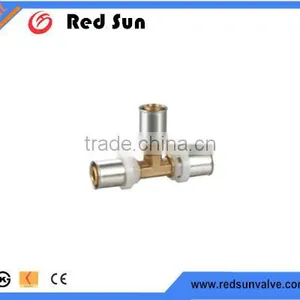 HR7210 Factory Manufacture Forged Brass Water Tee Compression Plumbing Fittings thumbnail-1