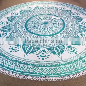 Indian Mandala Round Beach Towel Roundie Pareo Turkish Towel thumbnail-1