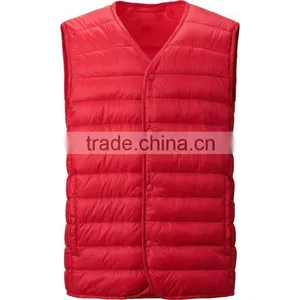 Red Color Fashion Custom Down Vest Pattern Men Wholesale thumbnail-1