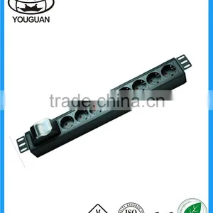 19"1.5U German Type PDU for Canbinet 8 Ways With Air Switch German Cabinet PDU Rack PDU Power Unit thumbnail-1
