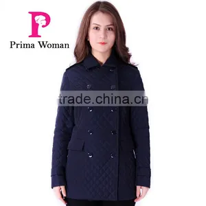 2016 Spring New Design Long Slim Fit Women Lapel Parka thumbnail-3