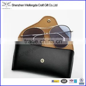 Black Genuine Leather Eyeglass Case for Travel thumbnail-1