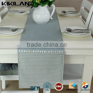 Button Faux Linen Table Runner 33 x 120cm Home Decor Simple Table Runner thumbnail-1