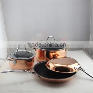 New Arrival Triply Aluminum Non-stick Pressed Cookware Set Fry Pan Saucepan Milk Stock Cooking Pasta Noodle Pot Set thumbnail-4