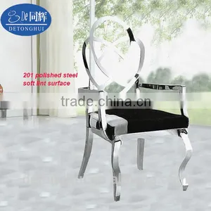 Modern Hotel Stainless Steel Back Armrest Table Chair Y-653# thumbnail-1