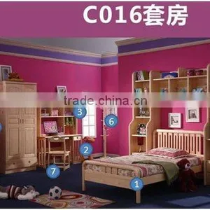 Shenzhen Furniture Pine Wood Single Beds For Kids Bedroom Sets thumbnail-4