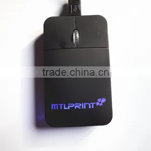 Laptop USB Wired Super Slim Flat Mouse With LED Logo thumbnail-2