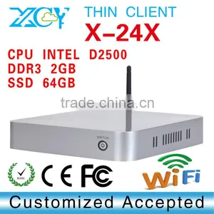Ultra Low Power Intel Atom2550 X-24X 2g Ram 64g SSD All in One pc X86 Mini pc Micro Computer Support 1*DC-IN Jack thumbnail-1