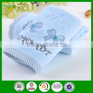 Cheap Soft Water Absorption Cotton Bowknot Jacquard Cut Pile Face Towels With Embriodery thumbnail-1