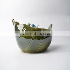 Special Leaf Shape Fruit Plate With Love Birds thumbnail-2