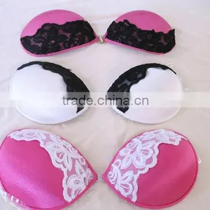 Sexy Mature Invisible Self-adhesive Bra Wireless Sponge Bra Red Strapless Lace Bra thumbnail-6