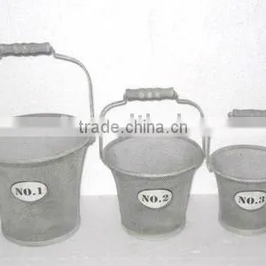 110097WE-T Metal Mesh Flower Basket Bucket thumbnail-1