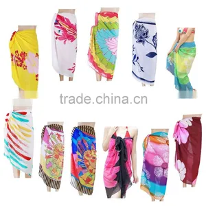 Fashionable Beach Pareo Sarong in 100% Polyester BP068 - With Audited Factory Quality Choice thumbnail-1