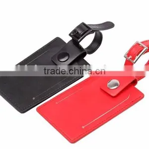 Custom Made Debossed Logo Leather Luggage Tag/high Quality pu Leather Luggage Tag/leather Luggage Tag Quality Choice thumbnail-2