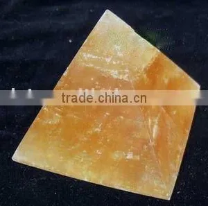 Natural Rock Yellow Jade Pyramid thumbnail-1