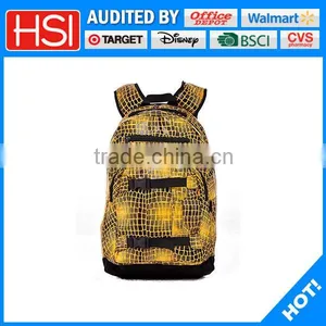 Polyester Backside and Front Pocket Leather Backpack thumbnail-1