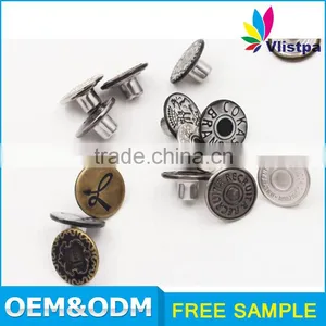 Brass Flat Metal Tack Button for Denim thumbnail-2