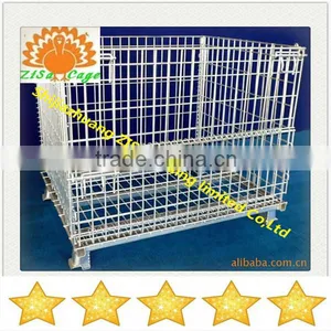 Folding Steel Wire Storage Cage for Warehouse Factory thumbnail-1
