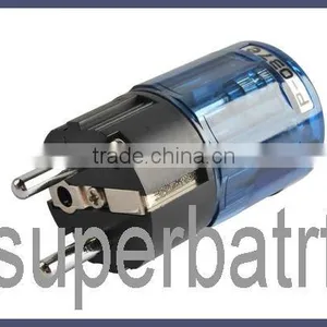 Brand New P-037e Pure Copper Rhodium Plated Schuko EU Mains IEC Power Plug thumbnail-1