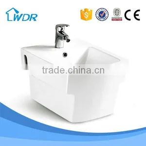 Bathroom Women Using Square Shape Wall-hung Toilet Bidet thumbnail-1