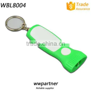 Custom Logo Torch Shape Plastic LED Keyring Wholesale thumbnail-1