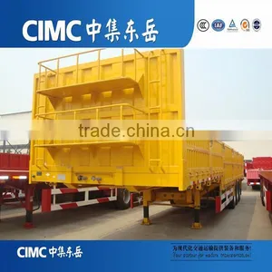CIMC 2 Axles 35Tons Flat Deck Sidewall Trailer With Truck Head Tractor thumbnail-1