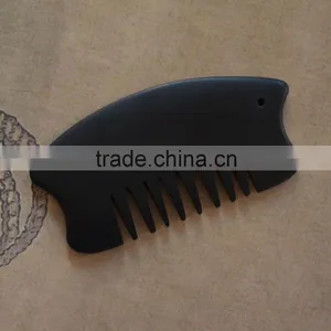 Natural Black Nephrite Bianshi Comb thumbnail-2