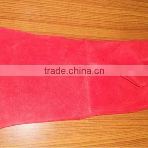 CUSTOM MADE LEATHER WELDING GLOVES SIMPLE RED thumbnail-1