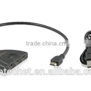 HDMI 3X1 Switcher Pigtail Support Full 3D and 4K With USB Cable thumbnail-2