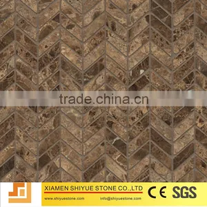 Polished Dark Emperador Marble Mosaic Picture thumbnail-1