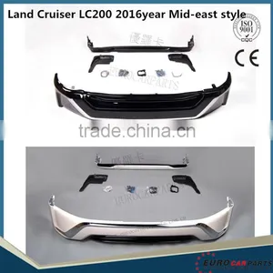 Hot Sale! For 2016 LC Body Kits for Land Cruiser LC200 2016year Mid-east Style PP Front Bumper and Rear Diffuser Black&white thumbnail-1