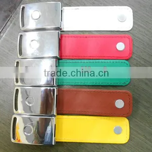 Hot Selling Customized Metal Leather Usb, Engraved Promotional Gifts Leather Usb Flash Drive With Keyring thumbnail-1