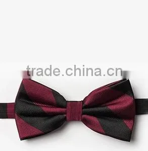 2016 Custom Design Pre-tie Jacquard Polyester Striped Bow Ties for Boys thumbnail-1