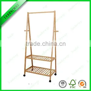 New White Bamboo Clothes Rack for Clothes in Luggage Rack thumbnail-4