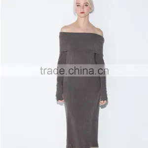 New Design Plain Grey Slim Fit Tube Dress Backless Long Evening Dress thumbnail-2