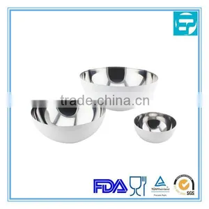 Flat Mirror Polished Stainless Steel 3 Size Mixiing Bowl thumbnail-1