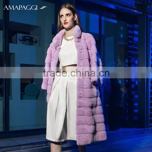 Hot Sale Fashion Long Mink Fur Winter Coat for Overcoat thumbnail-1