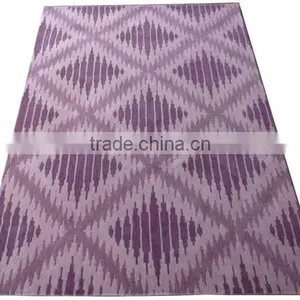 Ikat Design Hand Tufted Cut Pile Wool Carpet, Latex Backed With Cloth thumbnail-2