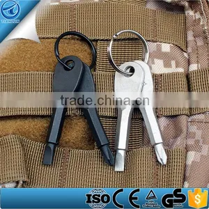 Factory Mini Pocket Stainless Steel Outdoor Survival Tool Screwdriver With Key Ring,Portable Multifunctional 2-key Screwdriver thumbnail-1