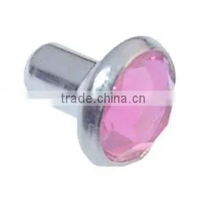 Fashion Shoe Decoration Factory Price Nickle Free White and Lead Free Brass Stone Nail thumbnail-1