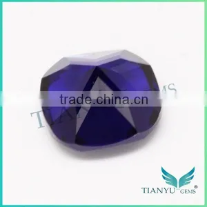 Artificial Gem Wholesale Loose Gemstones 35# Cushion Shape Deep Aquamarine Gemstone thumbnail-5