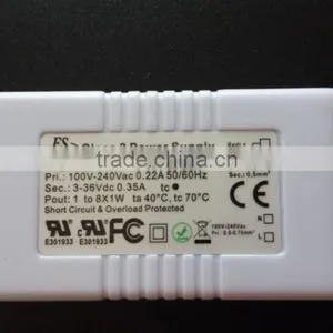 CE UL List 100-240VAC Input 350mA Constant Current Output 8*1w Led Power Supply thumbnail-2