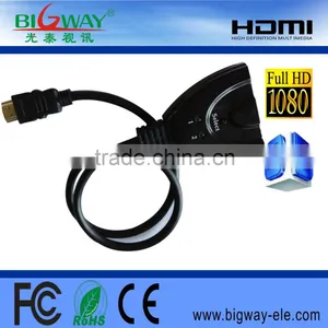 1080p Full-HD 2 Port 2 to 1 HDMI Switch Switcher 2 IN 1 OUT Hub With Remote Control for HDTV PS3 DVD thumbnail-3