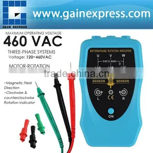 Motor 3 Phase Rotation Sequence Indicator Conveyors Pumps Rotary Portable Tester thumbnail-1