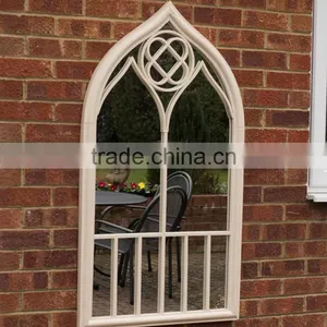 Ornate Cream Garden Mirror thumbnail-1
