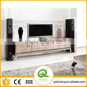 E368 Latest and Modern Design Stainless Steel Base MDF TV Cabinet thumbnail-1