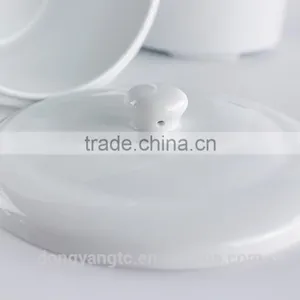 China Factory Wholesale Plain White Ceramic Porcelain Glazed Stew Pot, Soup Tureen With Lid , Serving Cooking Pot thumbnail-5