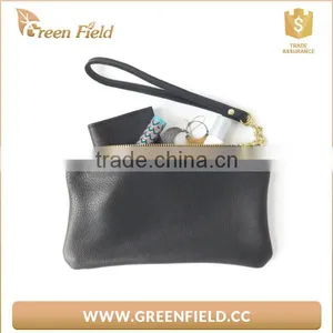 Flat Leather Clutch Purse Women Flat Leather Handbag thumbnail-2