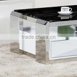 Hot Sale Stainless Steel Base Living Room Furniture Marble Top Coffee Table thumbnail-3