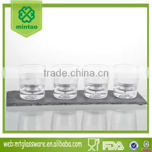 6.5oz Newest Mini Machine Made Water Glass With Stone Tray thumbnail-1